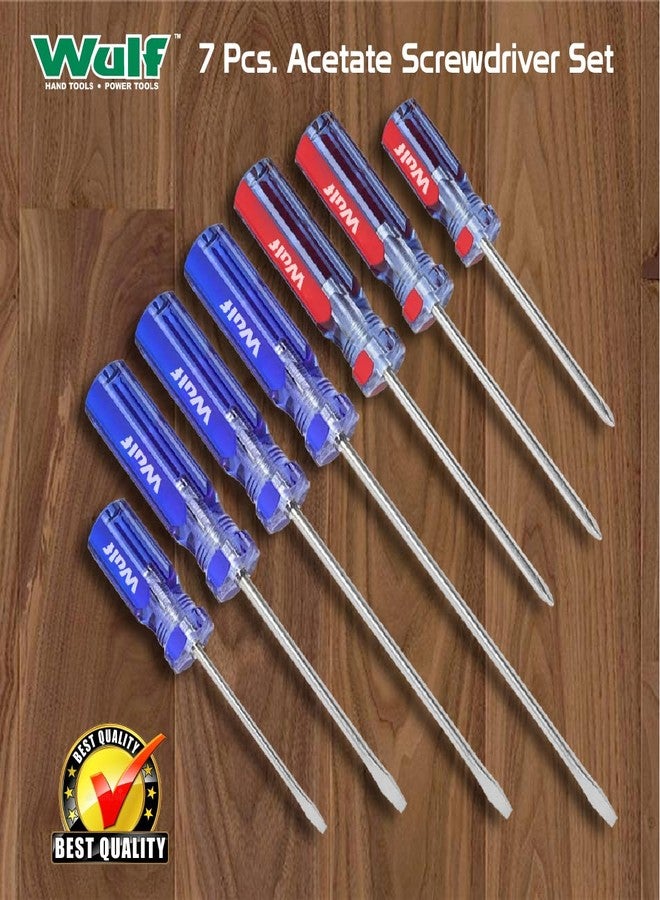 وولف مجموعة مفكات براغي WULF مكونة من 7 قطع برؤوس مغناطيسية | مفكات دقيقة لكتل التوصيل، وخزائن التحكم، والمرحلات، والمقابس | مجموعة أدوات يدوية كاملة للاستخدام المنزلي والمهني - Image 2